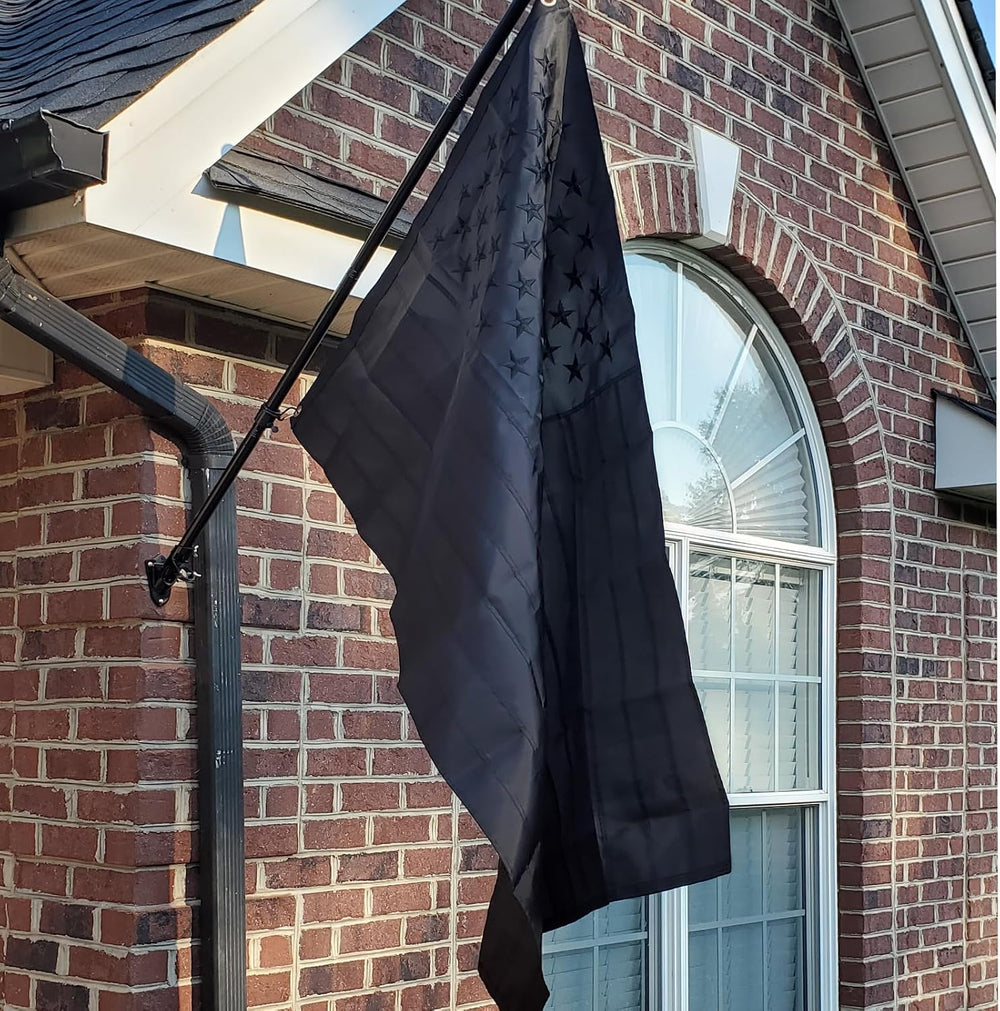 Black American Flag 5x8 Ft Outdoor, Heavy Duty Embroidered US Flag, All Black...