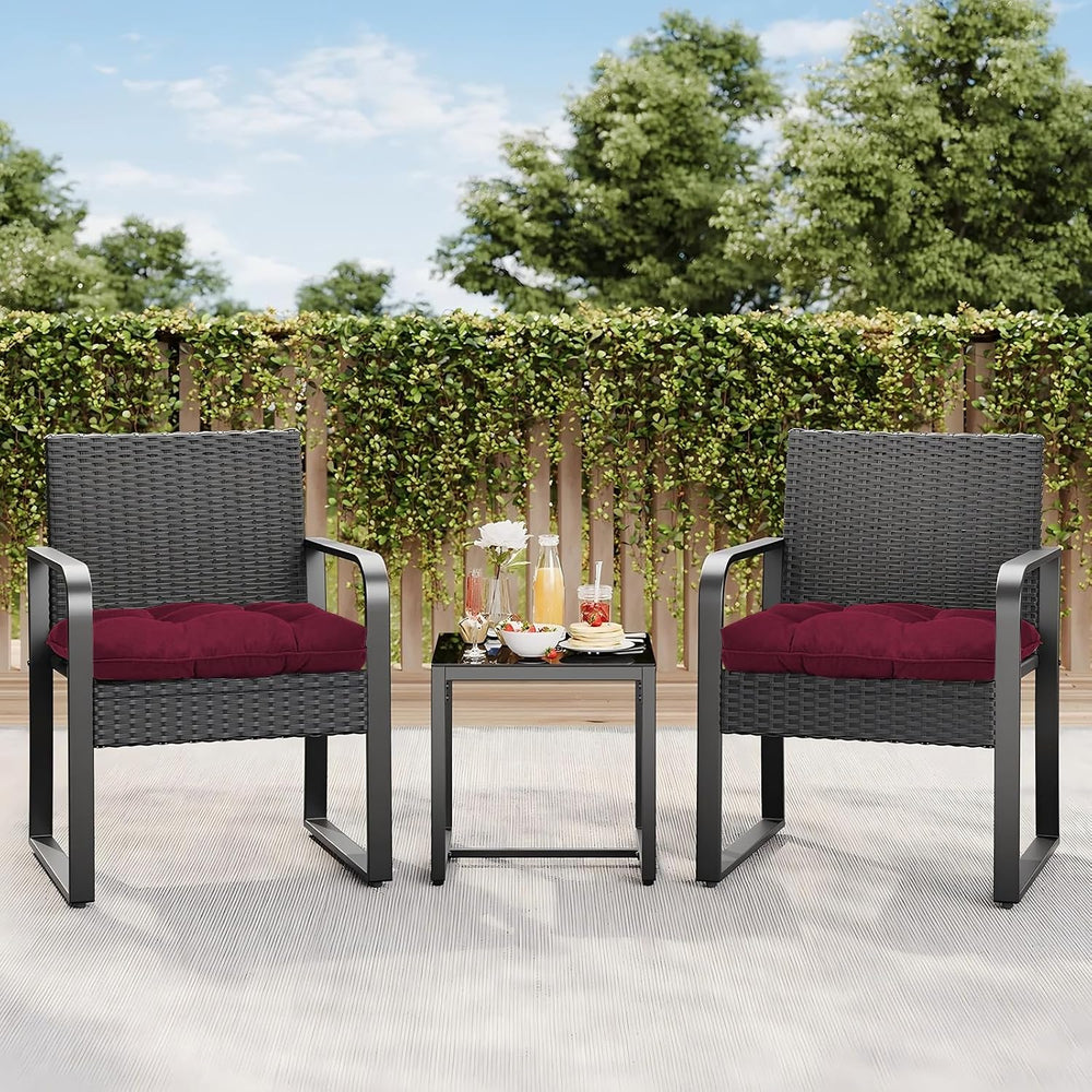 19x19 Outdoor Chair Cushions Set of 2, Tufted Wicker Patio Furniture Cushions...