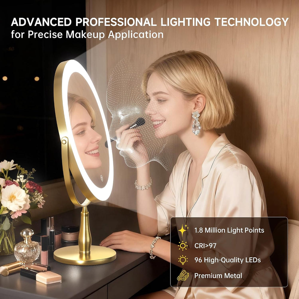 11.8" Magnifying Vanity Mirror with Light, 10X/1X Makeup Mirror