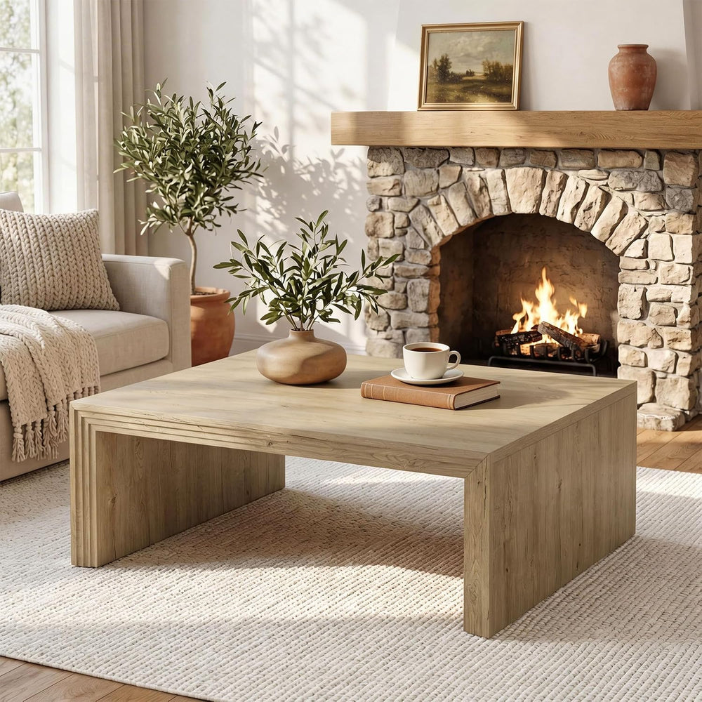 Tribesigns 47-Inch Rectangle Coffee Table, Farmhouse Wooden Rectangular Cente...
