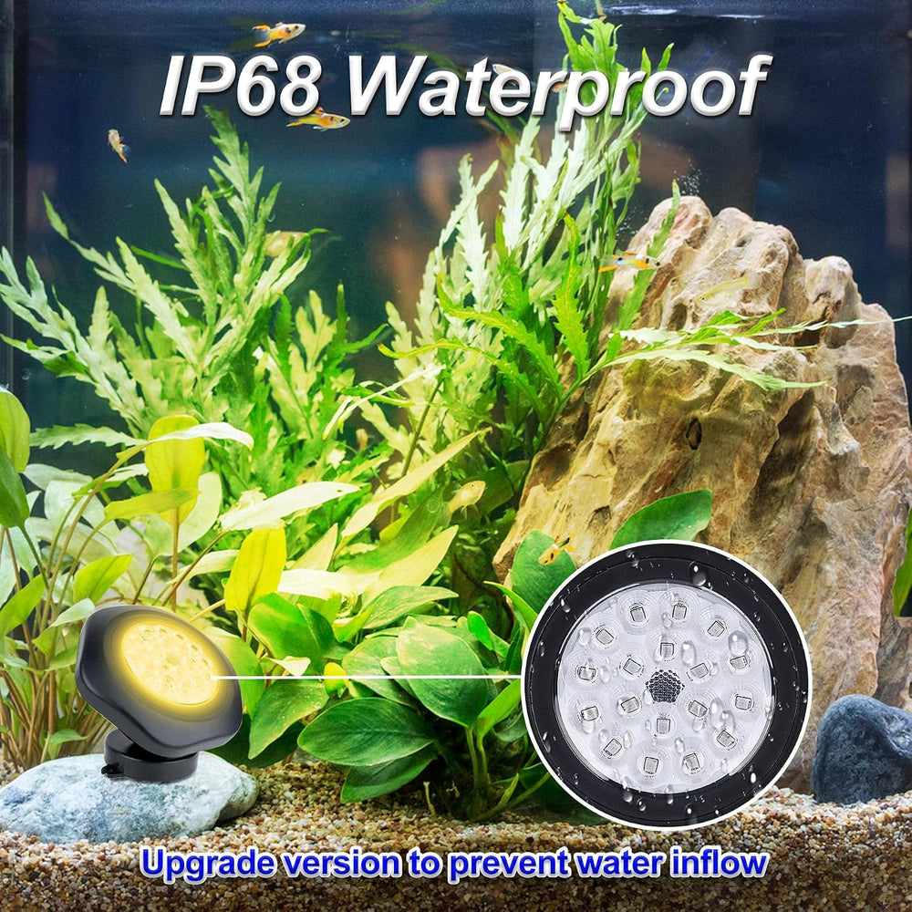 Solar Pond Lights,3000K Warm White LED Underwater Submersible Fountain Light,...