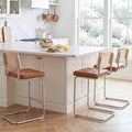 Zesthouse Natural Rattan Counter Stools Set of 3, 26" Modern Boho Barstools