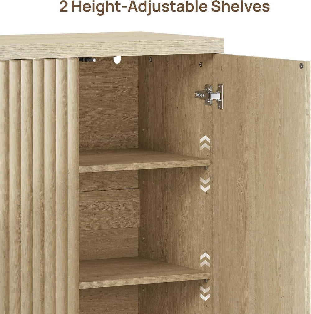 SICOTAS Buffet Cabinet with Storage Sideboard Cabinet with Doors & Shelves