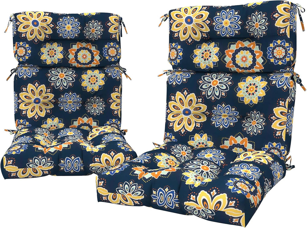 LVTXIII 2 Pack Outdoor High Back Cushions, 22" W x 20" D Tufted Sea...