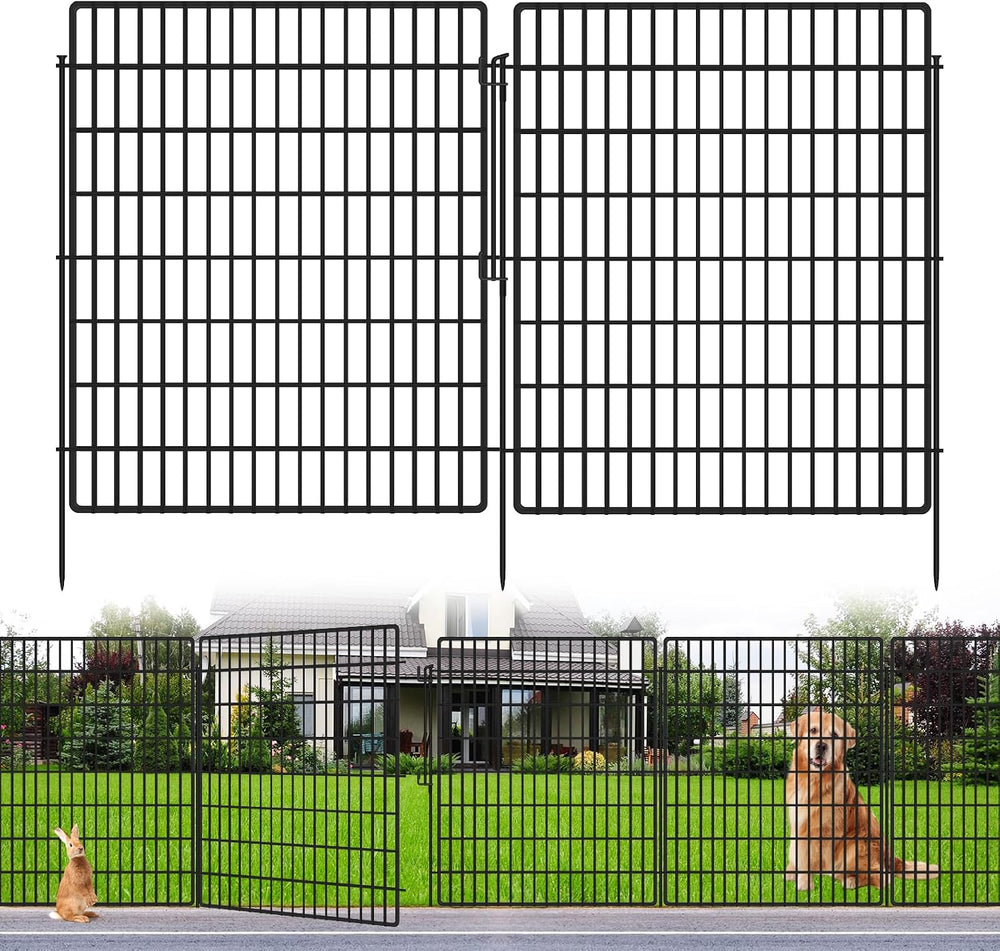 15 Panels Garden Fencing Animal Barrier with Lock, 33 in(H) X 36 ft(L) Dog Fe...
