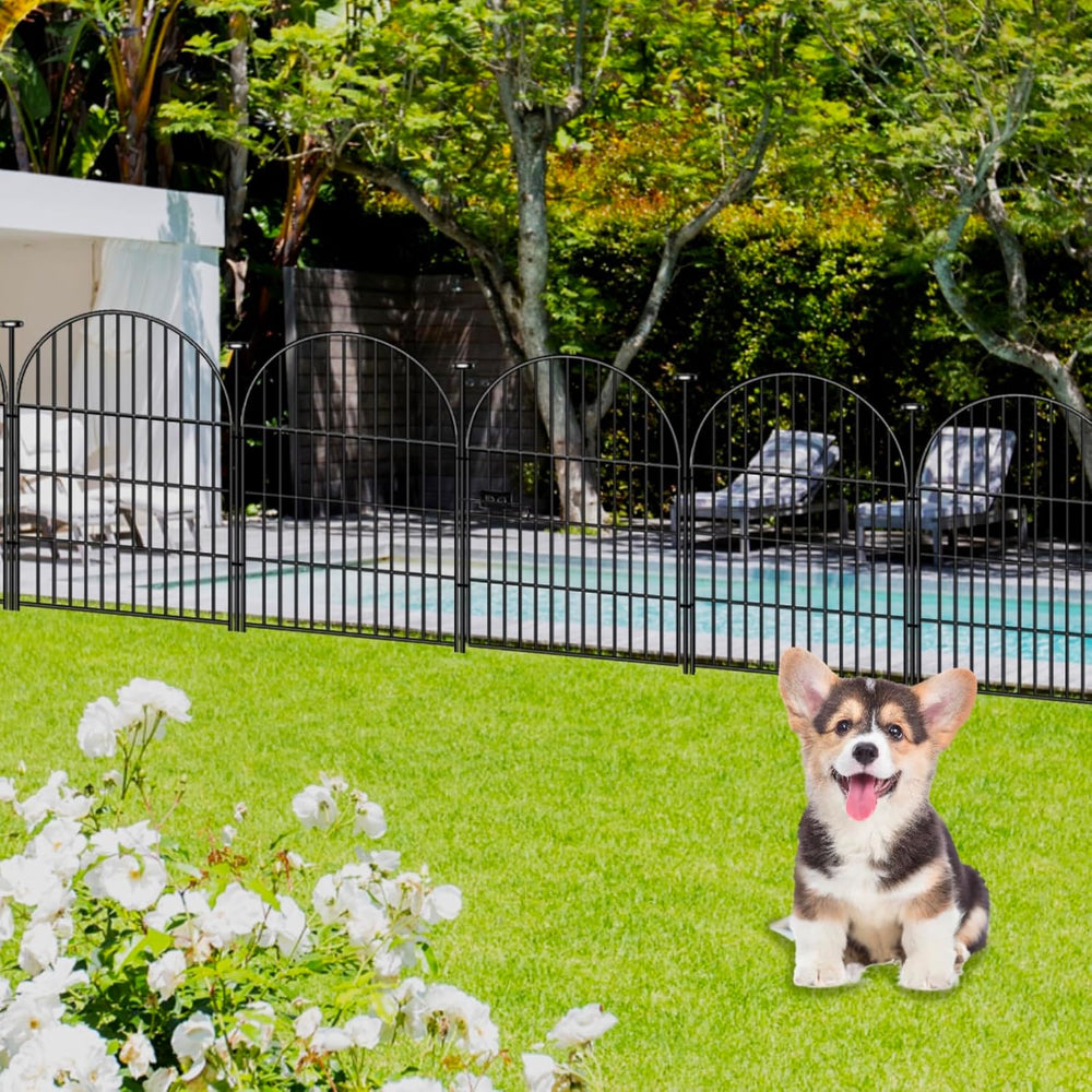 36in Tall Garden Animal Barrier, 8 Panels Pet Fence Outdoor | 17.5Ft Rustproo...