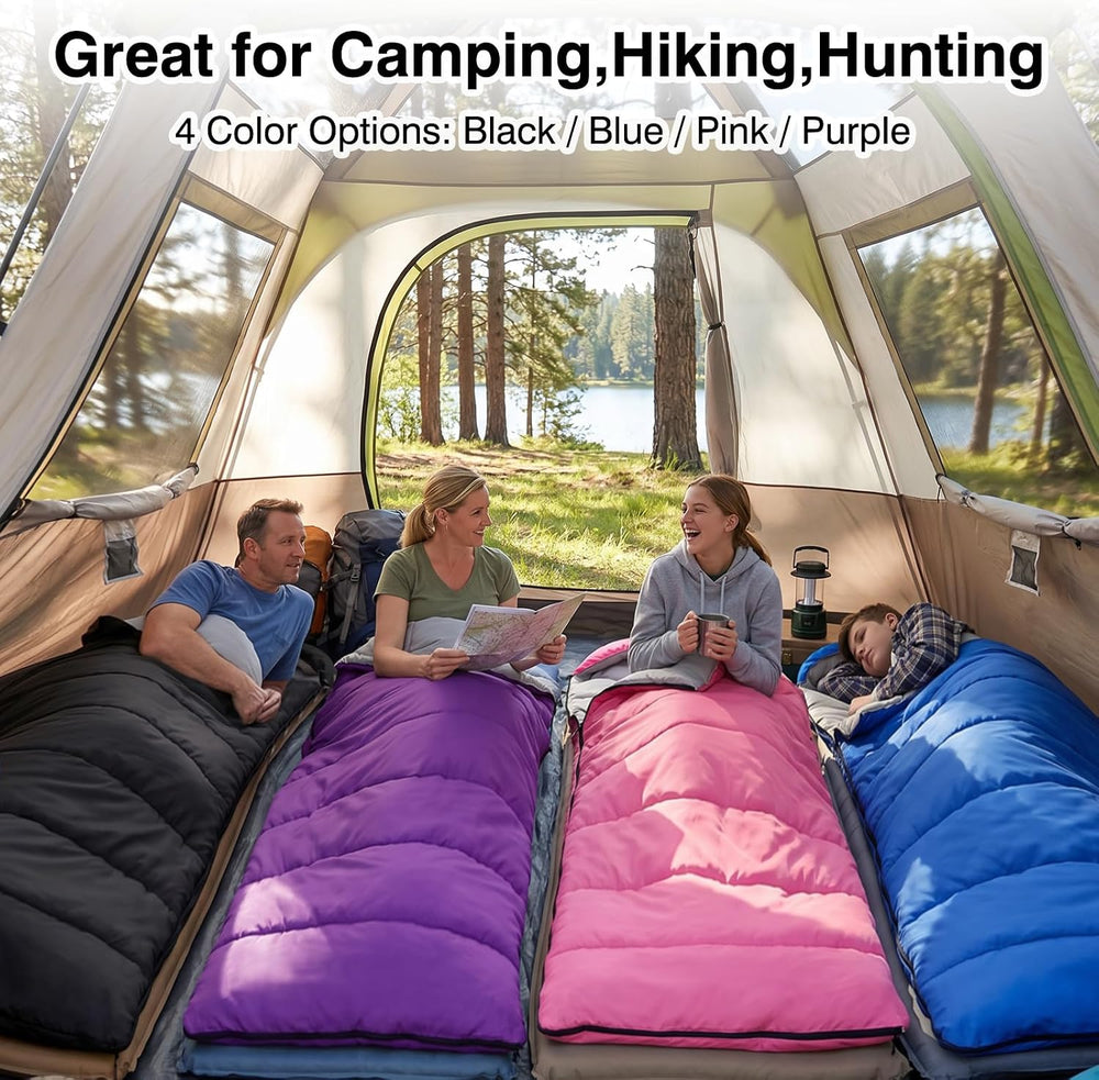 XXL Sleeping Bag for Adults Lightweight 41-59℉, 3-4 Season Waterproof Camping...