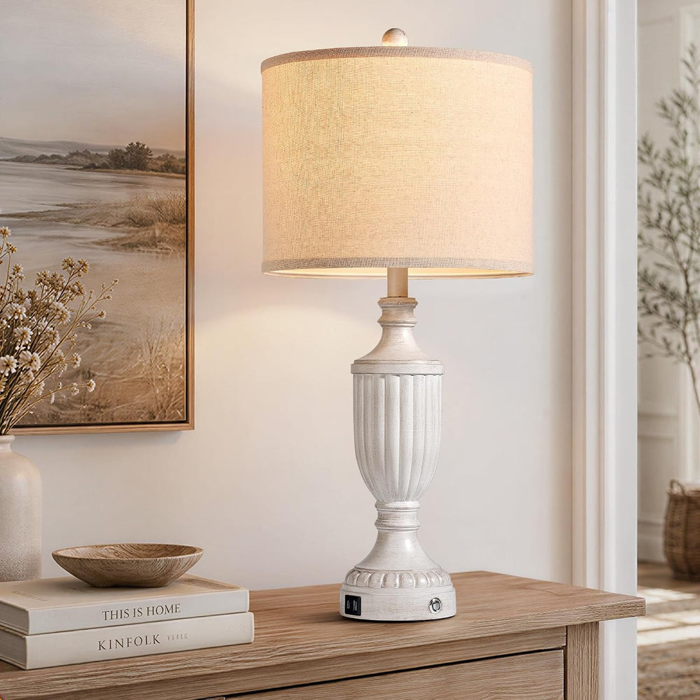 27.5" Table Lamps for Living Room Set of 2, Farmhouse Lamps for Nightsta...