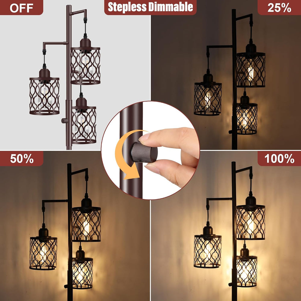 68" Farmhouse Floor lamp, Dimmable Industrial Floor Lamps for Living Roo...