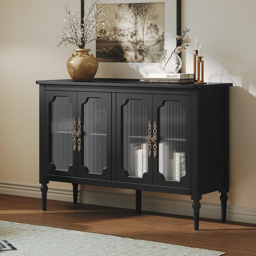 48" Sideboard Buffet Cabinet with Storage, Sideboard Cabinet,Black