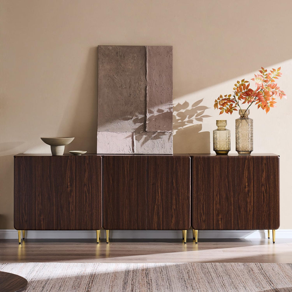 Sideboard Buffet Cabinet with Storage, 92.1" W Modern Credenza w/Adjusta...