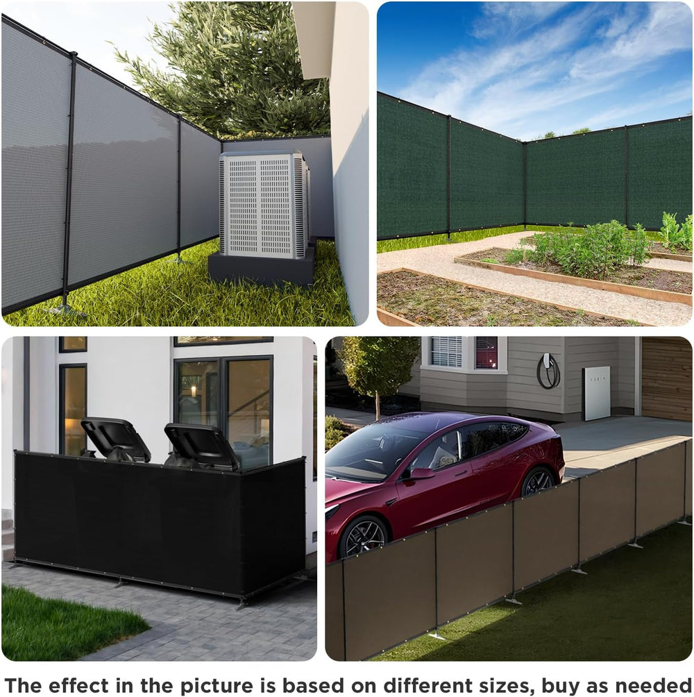 5' x 24' Brown Outdoor Privacy Screen Freestanding 240 GSM Privacy Fe...