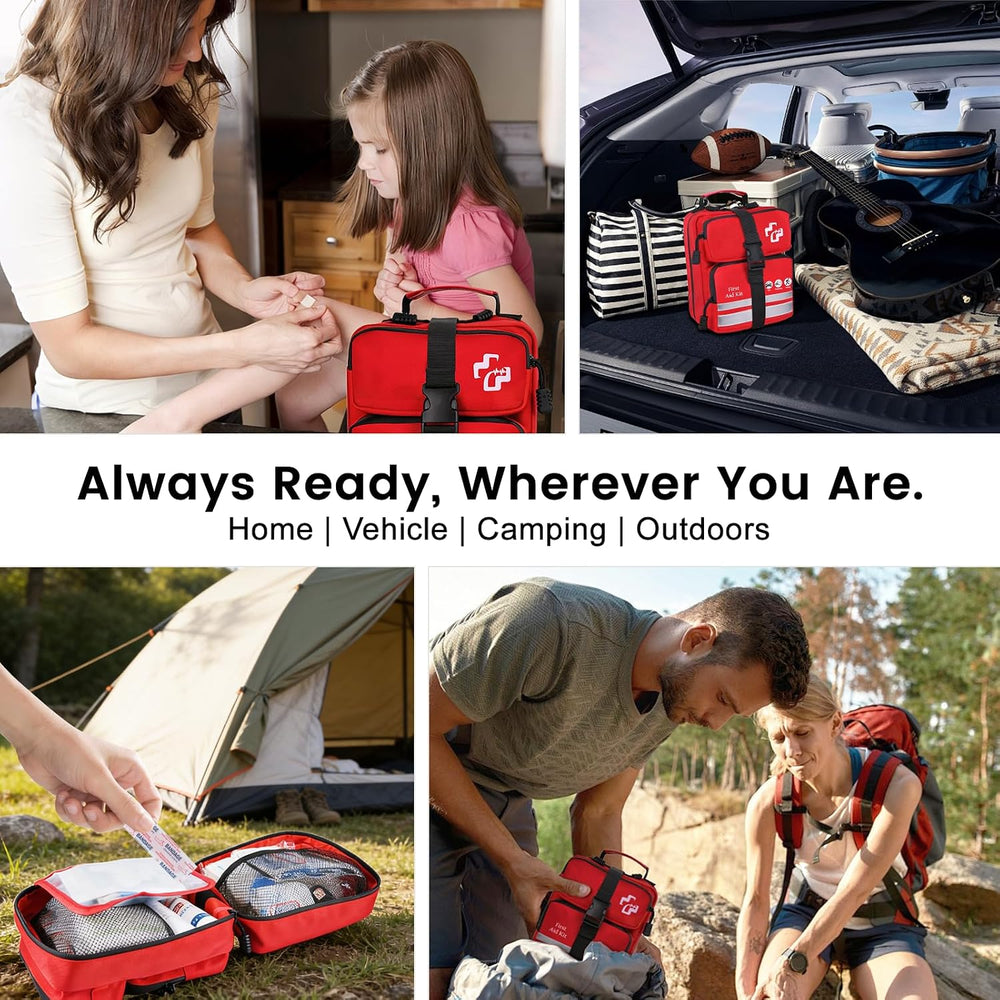 450 Piece Premium First Aid Kit, Water-Resistant Emergency Medical Kit with M...