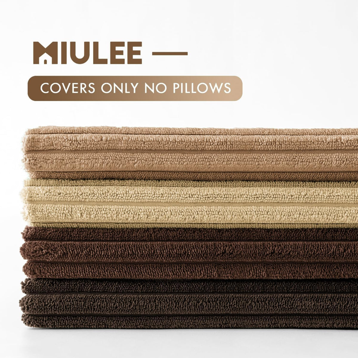 MIULEE Fall Corduroy Decorative Throw Pillow Covers Dark Brown 18x18
