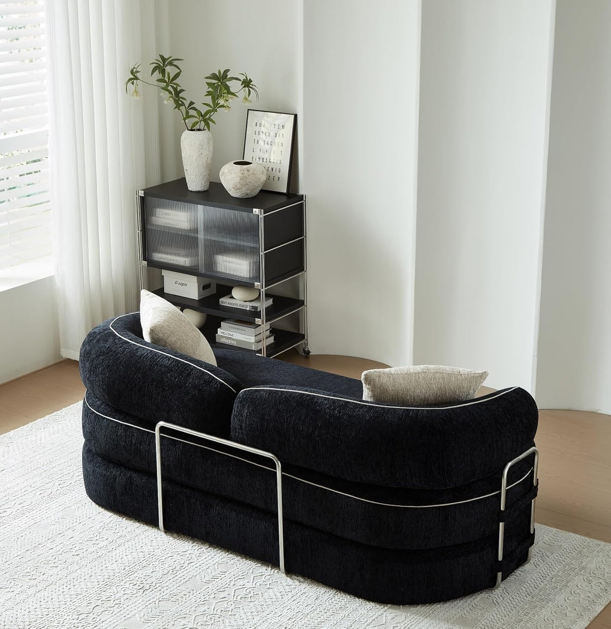 78" Sleeper Sofa Couch Bed Queen Size, 4-in-1 Pull Out Futon Couch, Black | No Assemble Foldable Corduroy Futon, Pull Out Couch 2 Pillows, Compressed Sofa for Living Room Small Spaces