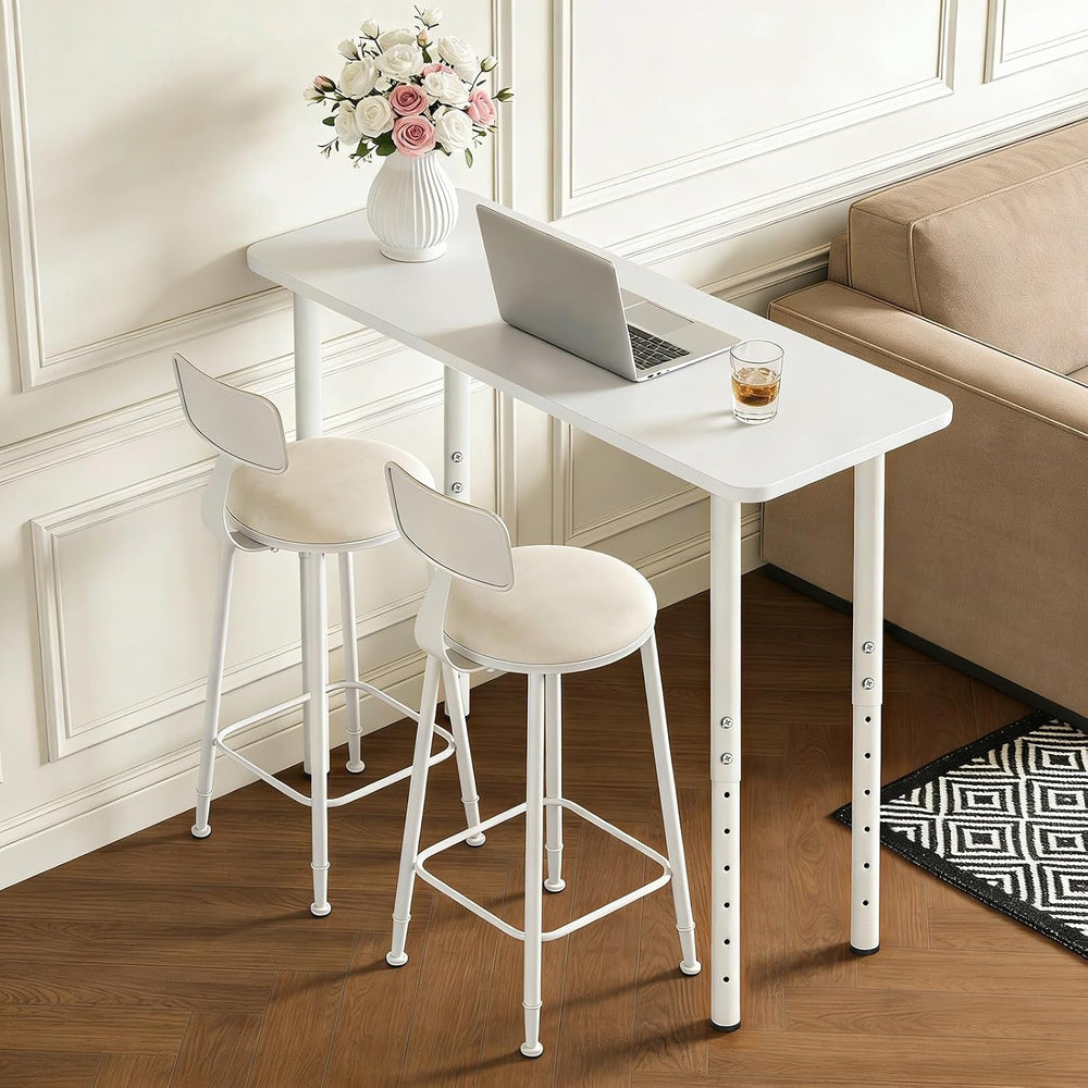 QLLY 24-40 inch Adjustable Metal Table Legs, Heavy Duty DIY Desk Legs with Le...