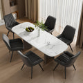 Mid Century Modern Dining Chairs Set of 6, Soft Cushion Upholstered Fabric Kitchen Chairs, Black
