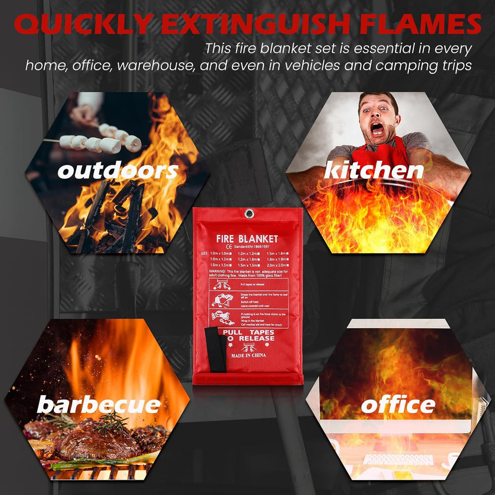 Copkim 6 Sets Emergency Fire Blanket for Home Fire Suppression