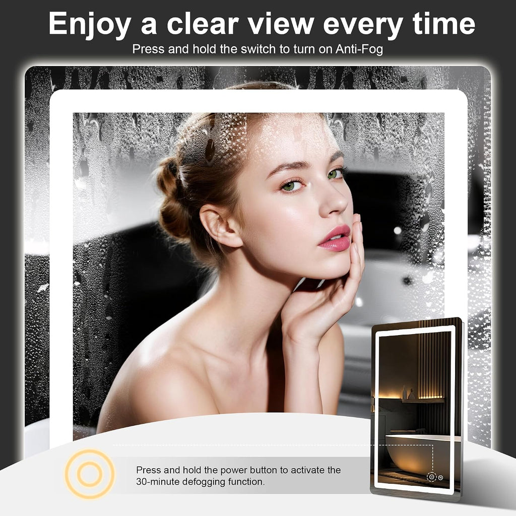 36"x24" LED Bathroom Mirror with Lights, Vanity Mirror with Lights