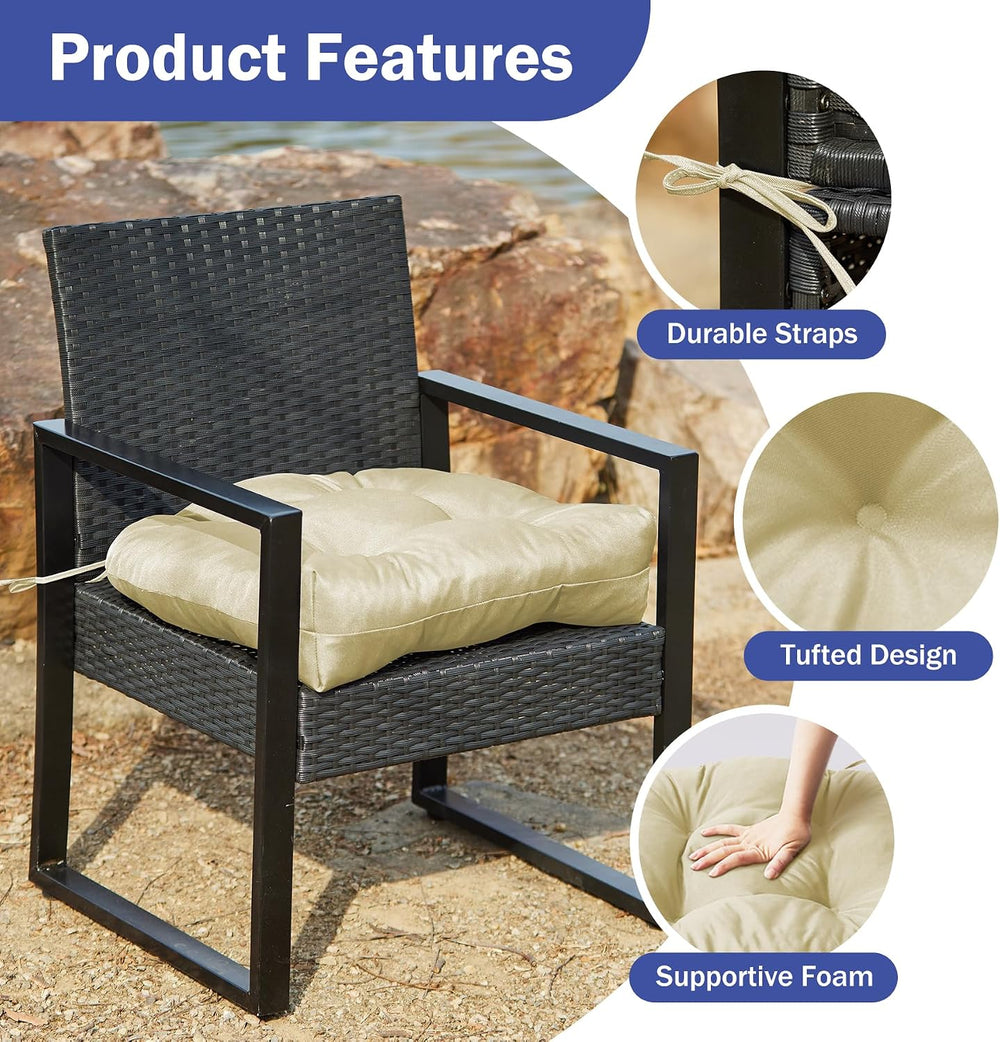 IPYNBAP Outdoor Chair Cushions Set of 2, Patio Chair Cushions with Ties, 19x1...