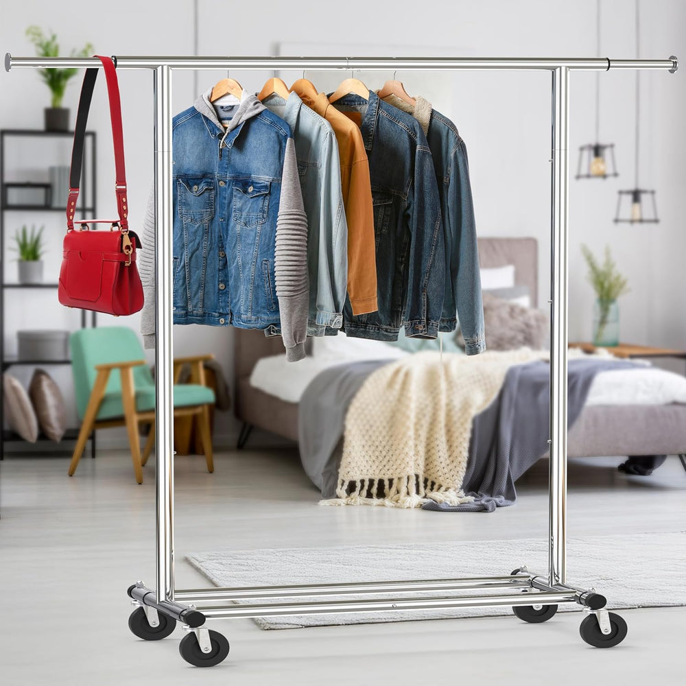 Simple Houseware Heavy Duty Clothing Garment Rack, Chrome