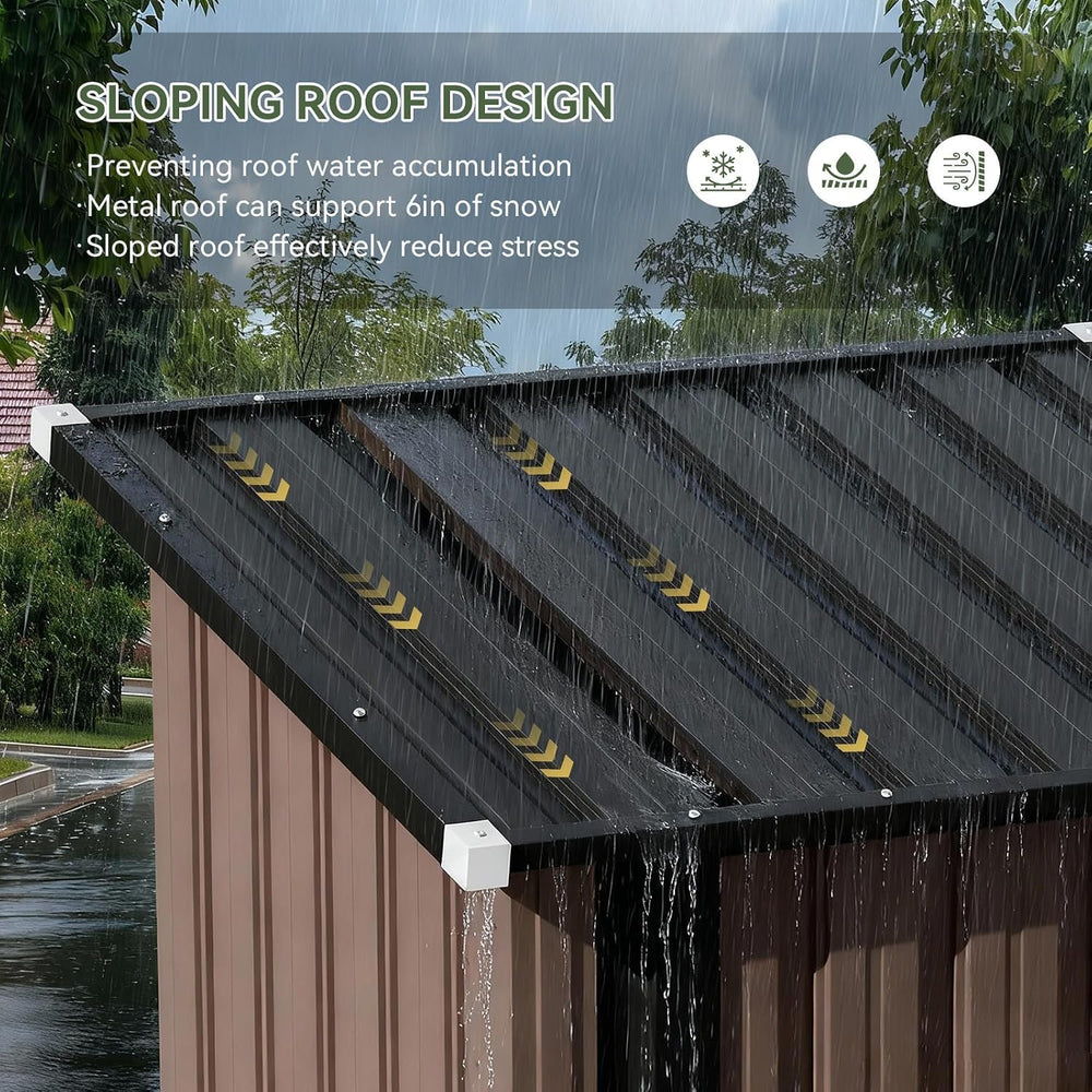 Aoxun Outdoor Storage Cabinet Shed with Floor, Small Vertical Cabinet