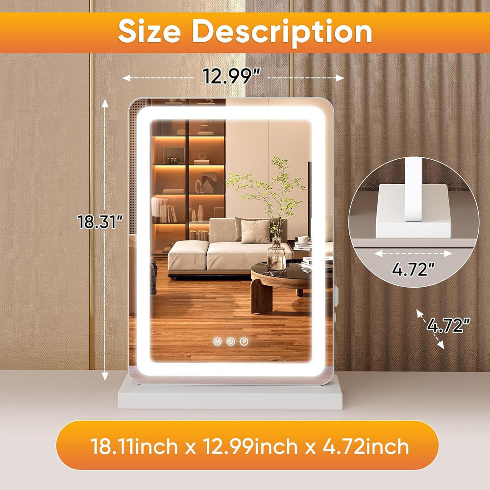 Sweetcrispy 17"x13" LED Mirror with Lights, Compact Lighted Vanity ...