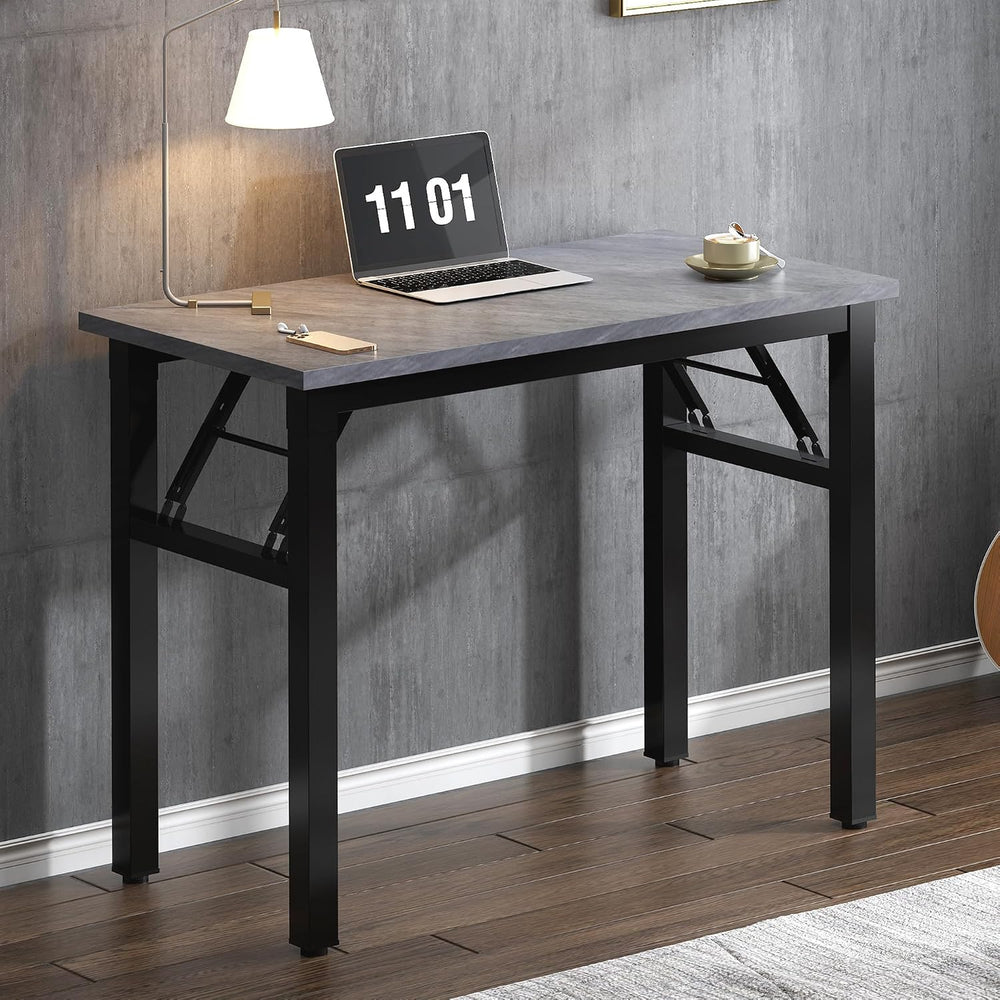 Need Small Folding Computer Desk, 31.5 Inch Writing Table, Grey