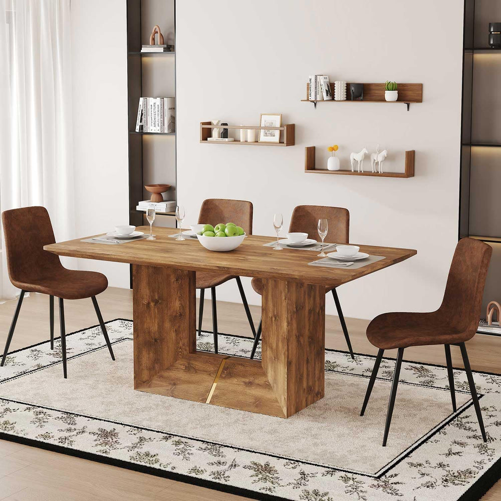 63'' Dining Table Set for 4, Wooden Dining Table Set with Chairs
