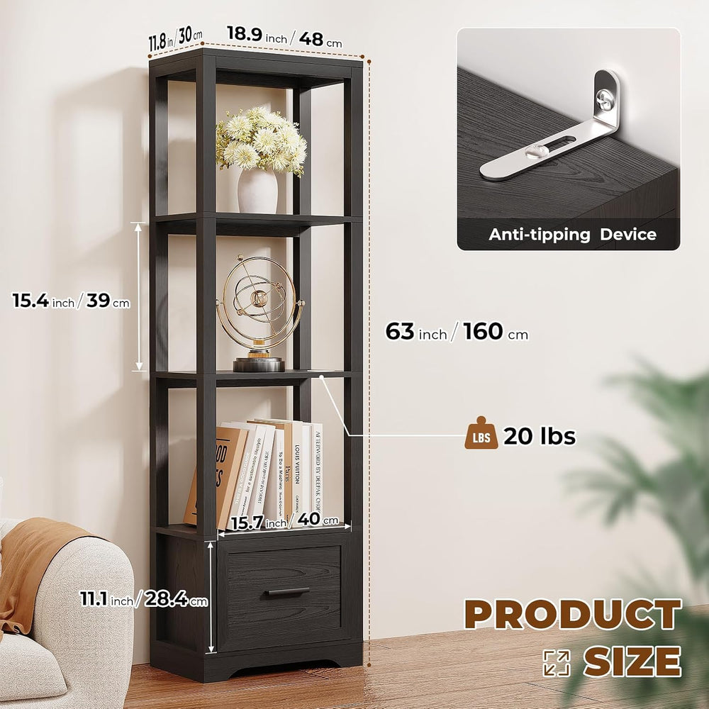 BROTTAR Display Shelf with 3 Color Light, Black