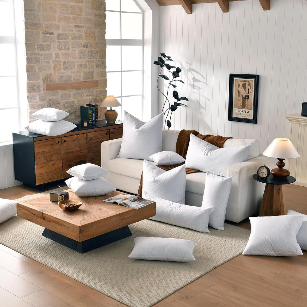 basic home® Hotel-Style 24x24 Goose Feather Down Euro Pillow Insert for Sofa ...