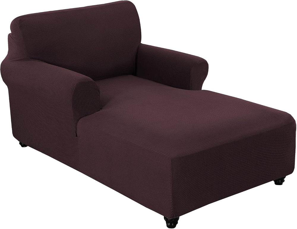 FantasDecor Chaise Lounge Cover Stretch Chair Lattice Slipcover with Armrests...
