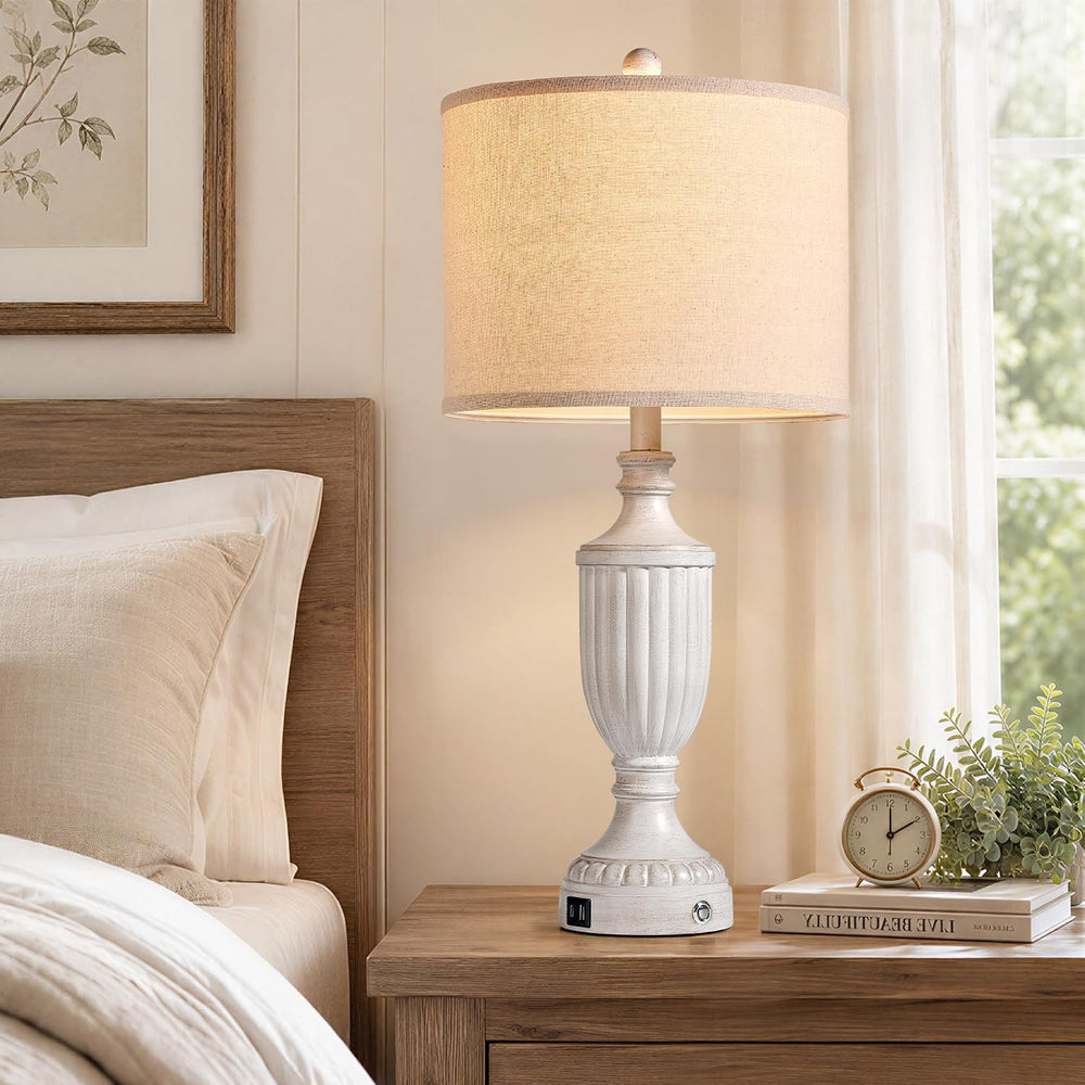 27.5" Table Lamps for Living Room Set of 2, Farmhouse Lamps for Nightsta...