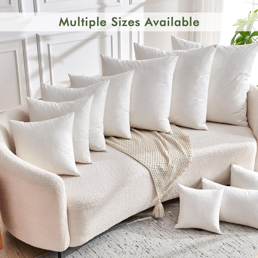 TOPGREEN Feather Down Throw Pillow Inserts 20 x 20, Set of 2, 100% Organic Co...