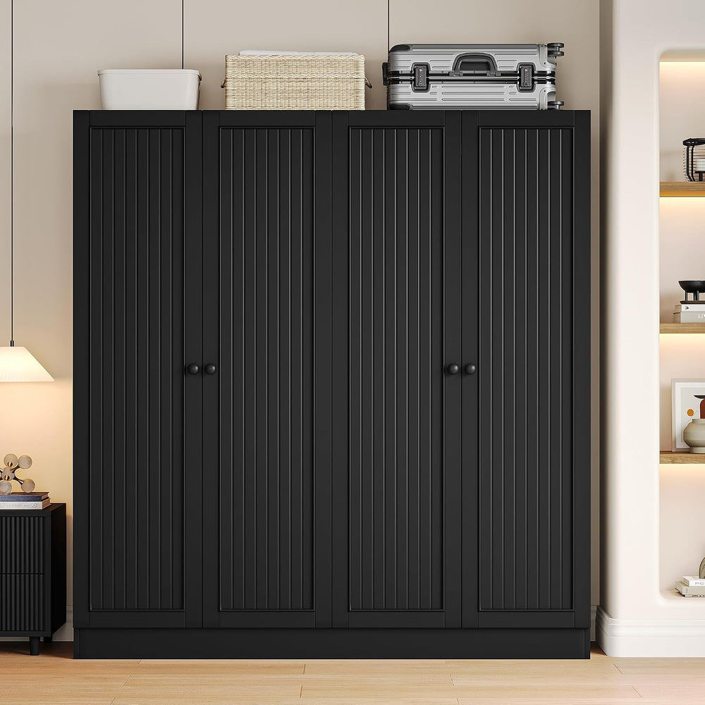 iPormis 4 Doors Armoire Wardrobe Closet with 2 Drawers, 63" Large Wardro...