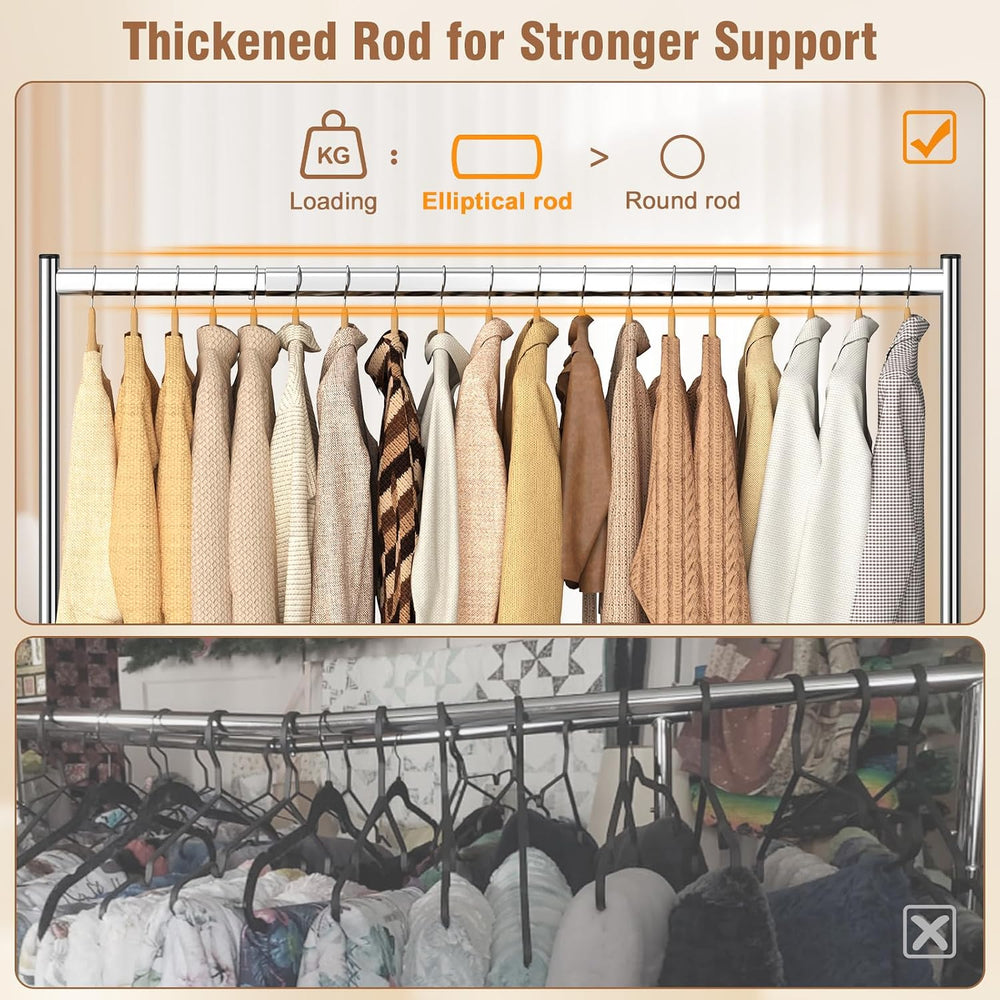 EAGMAK Heavy Duty Clothes Rack Load 420 LBS, Rolling Garment Rack with Lockab...