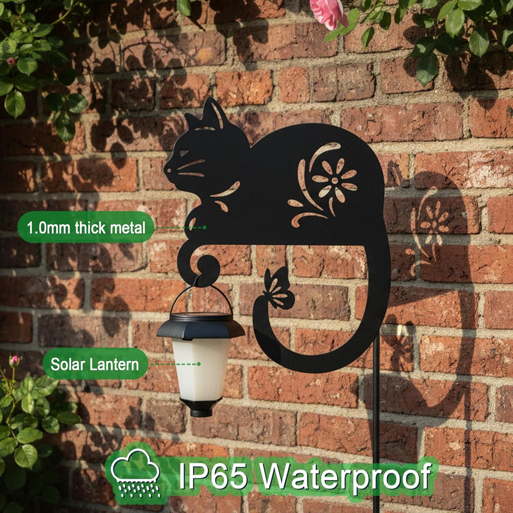 Cat Solar Lights Outdoor Garden,Black Cat Solar Lantern Yard Decor Stakes
