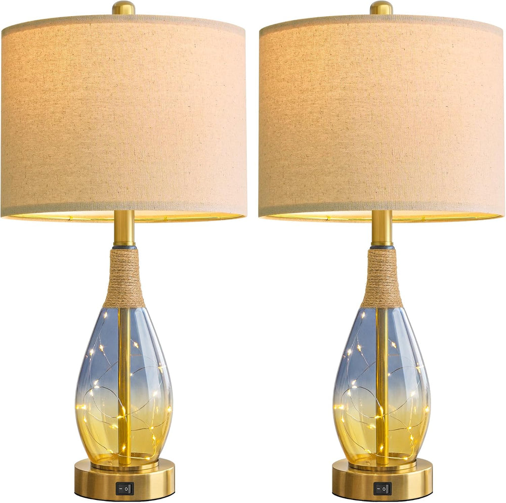 OYEARS 23" Table Lamps for Living Room Set of 2,Bedside Lamps for Night ...