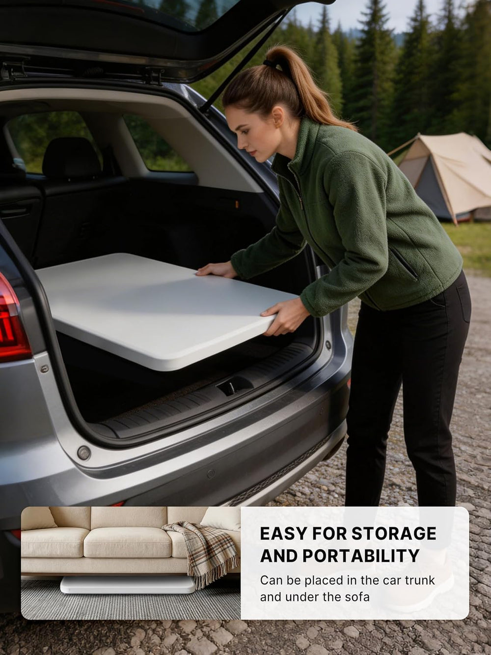 2.7FT Folding Table, 32 Inch Small Portable for Camping & RV