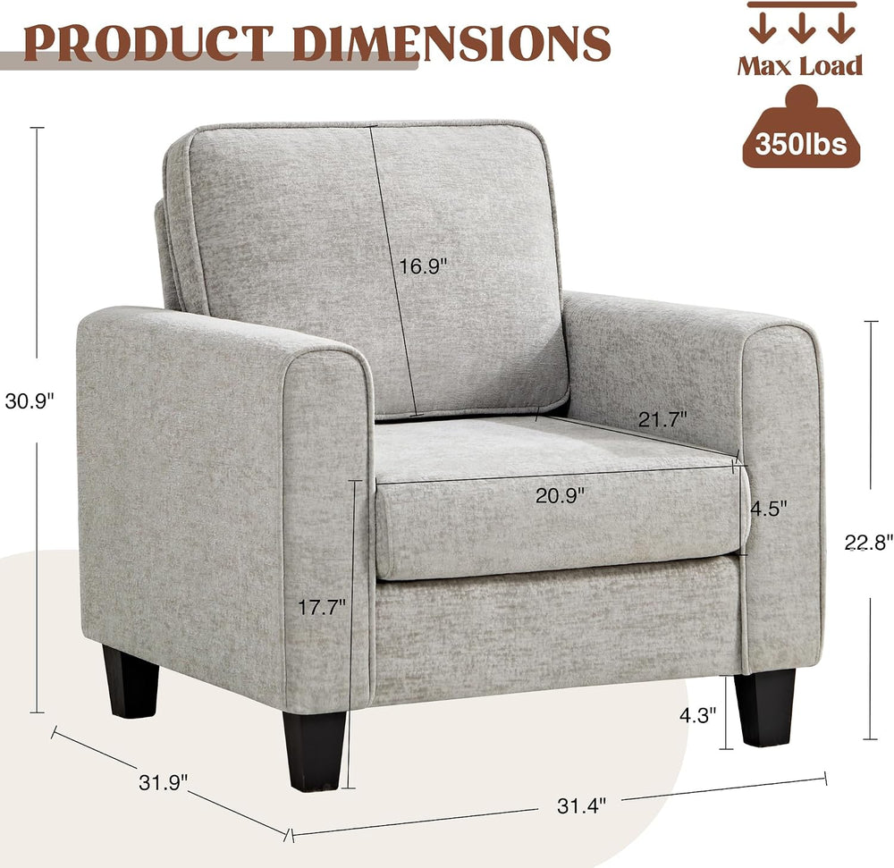 Accent Chairs Set of 2 for Living Room, Mid Century Modern Upholstered Living...