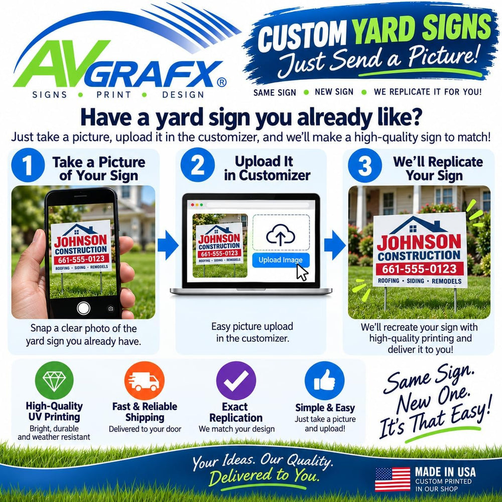 UV Printed Custom Yard Signs 10Pk Upload Picture or File of Sign