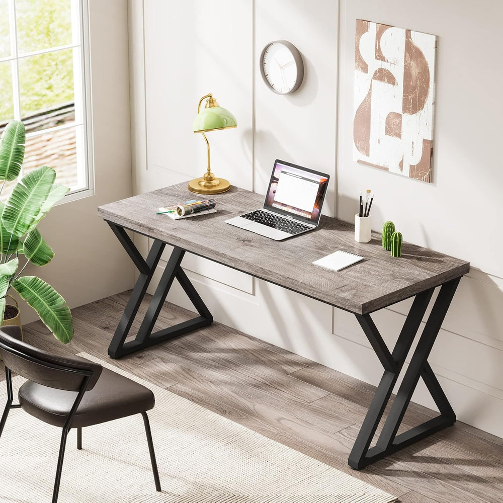 Tribesigns Writing Computer Desk, 55 inch Heavy Duty Study Desk with Z-Shaped...