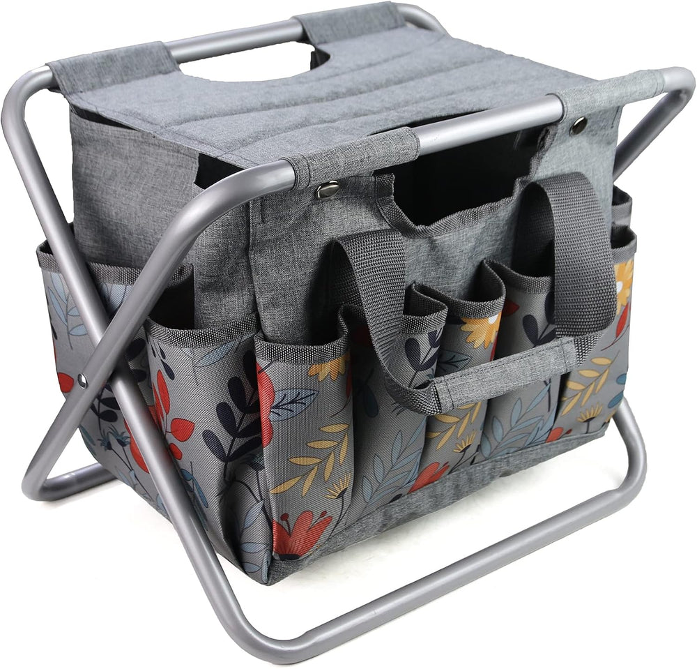 MDSTOP Folding Gardening Stool with Detachable Storage Tote Bag, Gardening To...