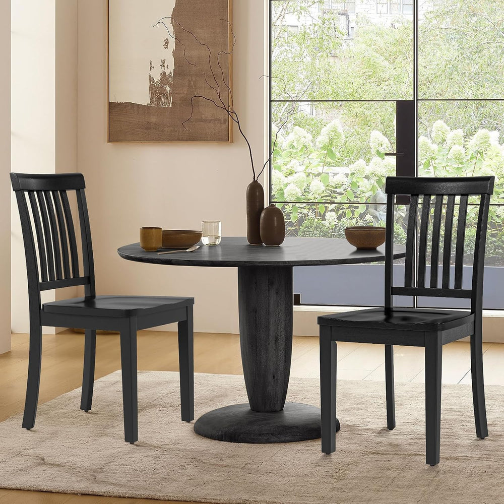 COLAMY Wooden Dining Chairs Set of 6, Solid Rubberwood Kitchen & Dining R...