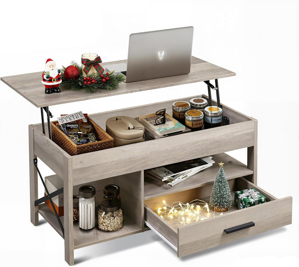WLIVE Lift Top Coffee Table for Living Room/Dining/Office, Grey