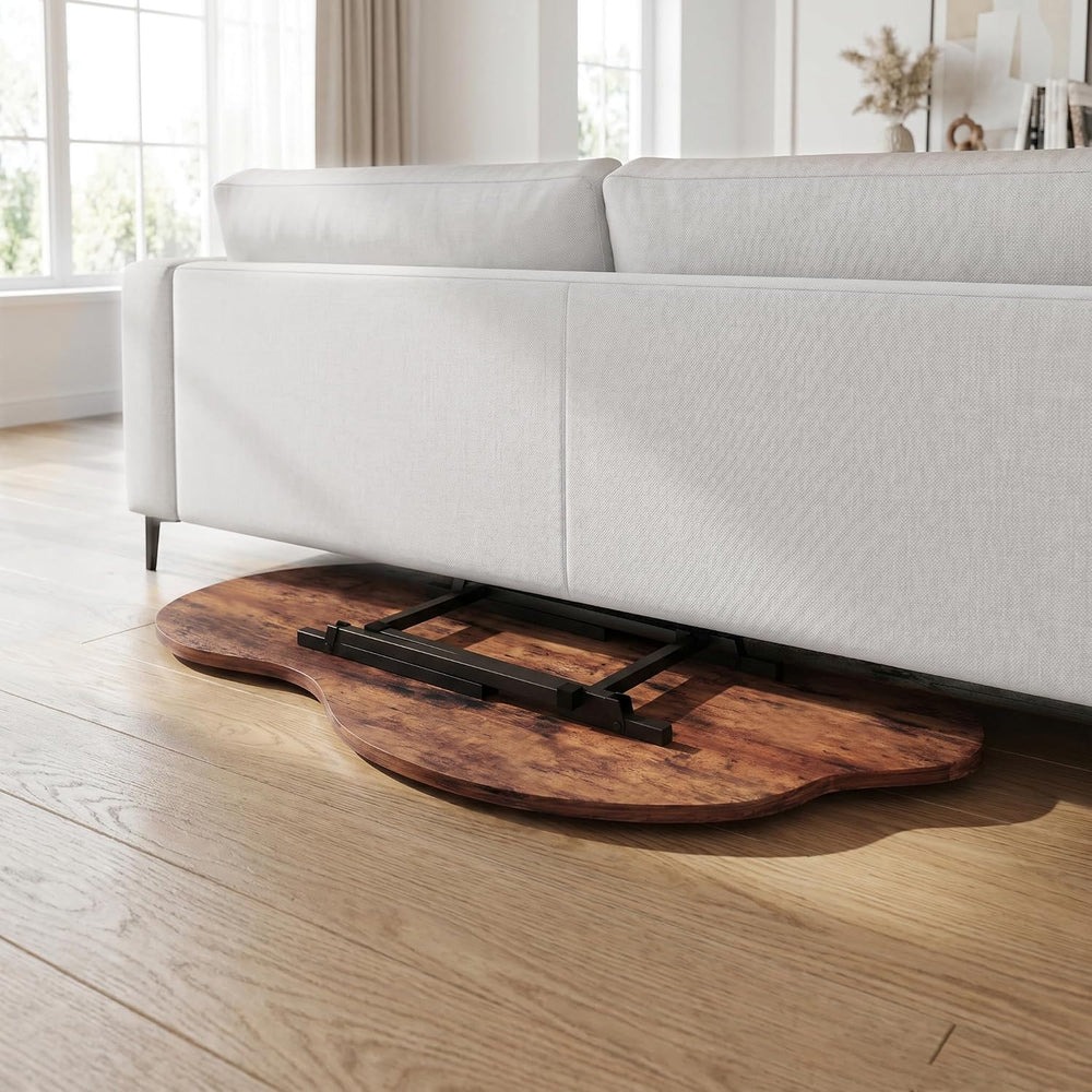 Foldable Coffee Table Cloud Shape Portable for Small Spaces,Rustic Brown