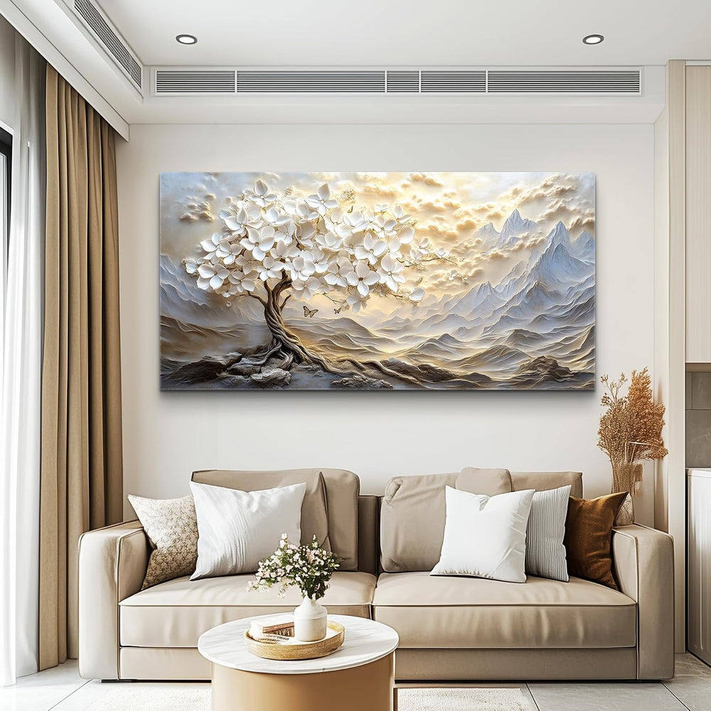 XIGUANGART Large Canvas Wall Art Mountain Landscape Farmhouse Floral Painting...