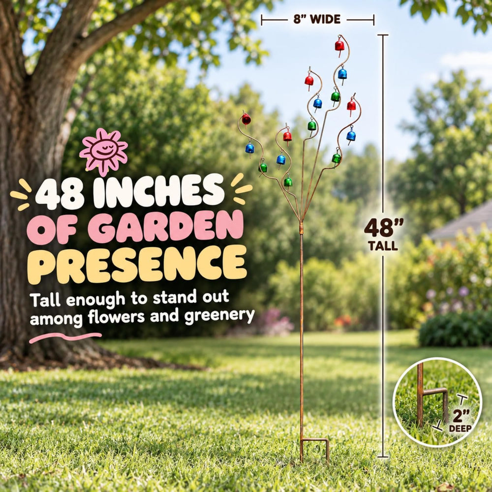 Happy Gardens Bell Spiral Garden Stake Multicolor, 48-Inch
