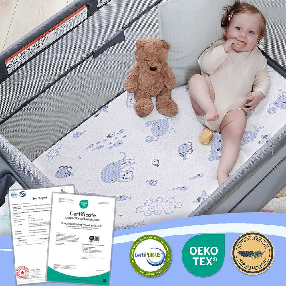 Pack and Play Mattress,38"x26" Dual Sided Premium Memory Foam