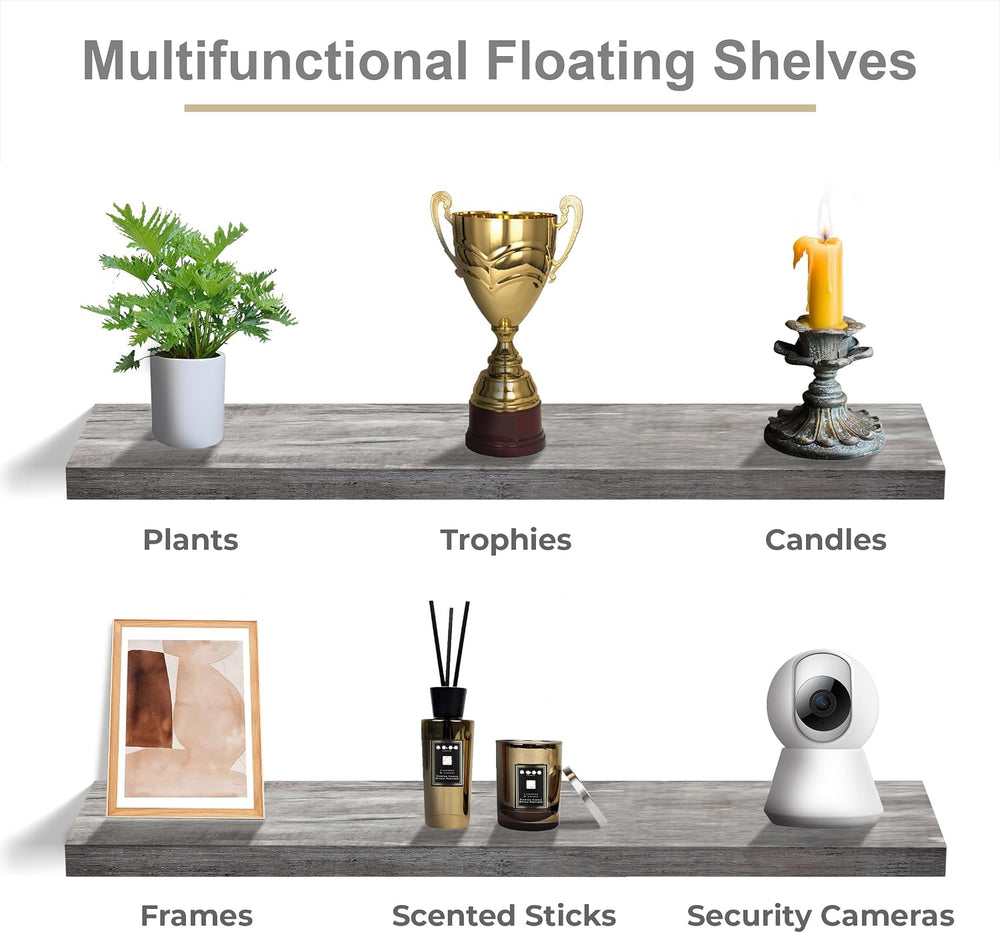 Sorbus Floating Shelves for Wall Storage (48 Inch, 3 Pack, Gray)